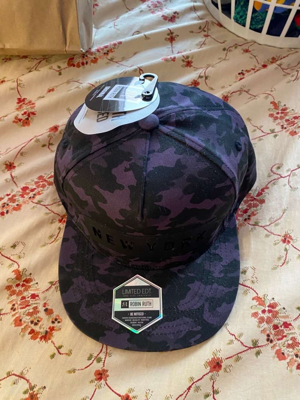 Robin Ruth Purple & Black Camo Snapback Cap